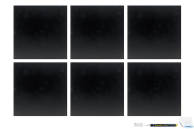 Lavagna Silhouette-Set 6 Lavagne Quadrate Cm 40X40. Adesivi Per Montaggio A Parete Inclusi Fb-