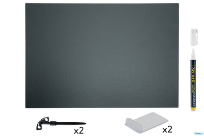 Set Da 5 Lavagne Tag Nere Formato A4 Cm 21X29,7 Con 1 Pennarello A Gesso Liquido Bianco 2 Supporti