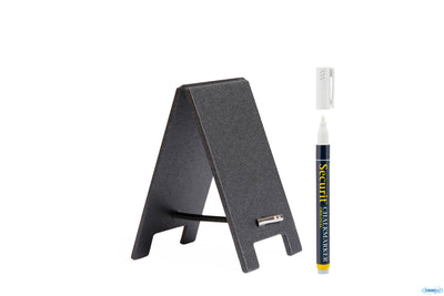 Set Da 5 Lavagne Da Tavola Mini Sandwich Nere Cm 8,5X5X0,5 Con Pennarello Tag-Sbs-Wt