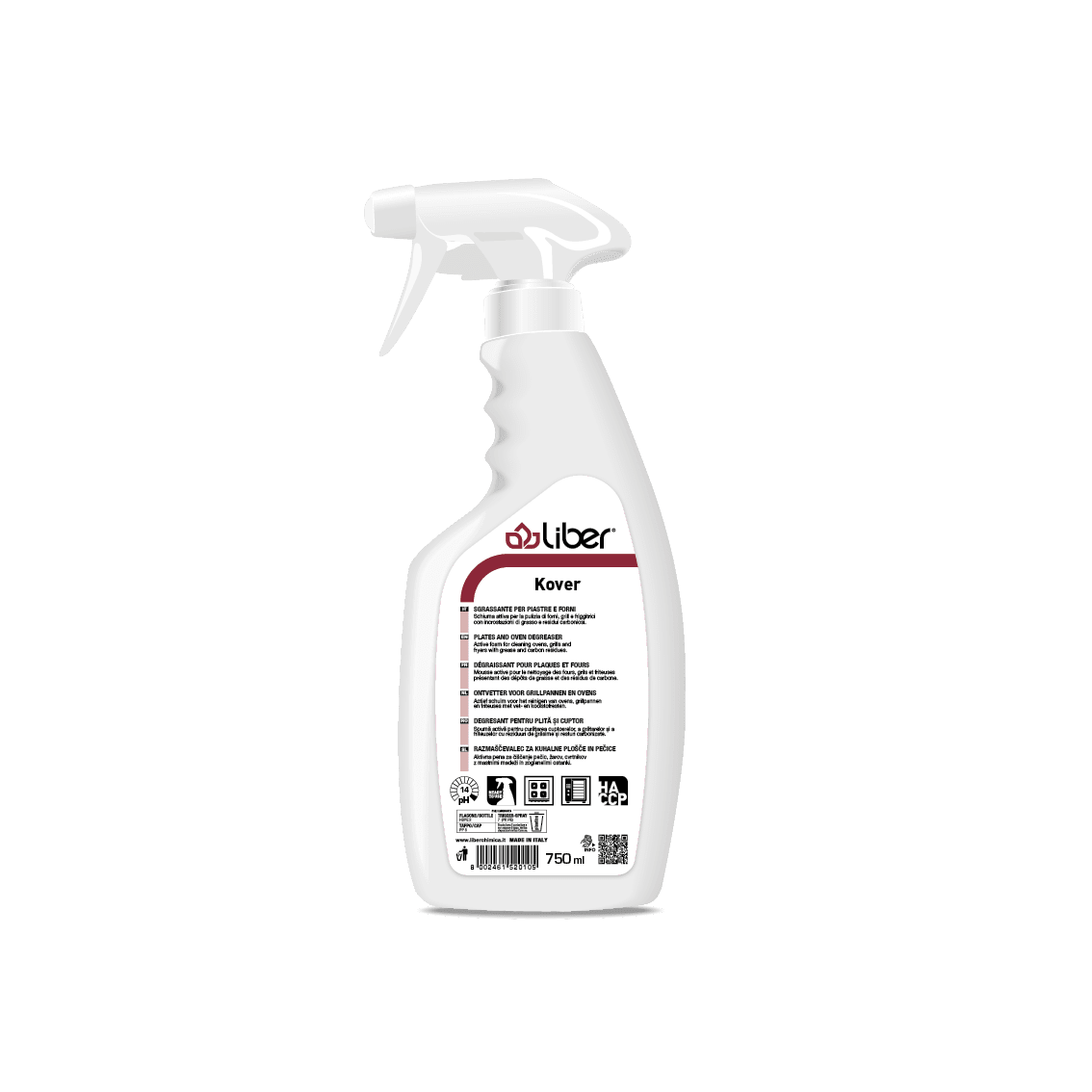 Kover sgrassante per piastre e forni - confezione da 6x750ml