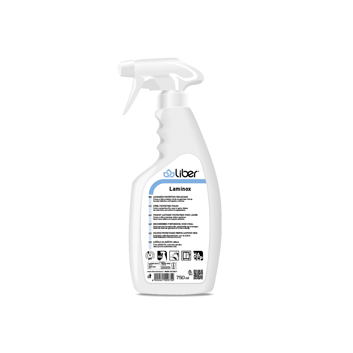 Laminox lucidante protettivo per acciaio - confezione da 6 x 750ml
