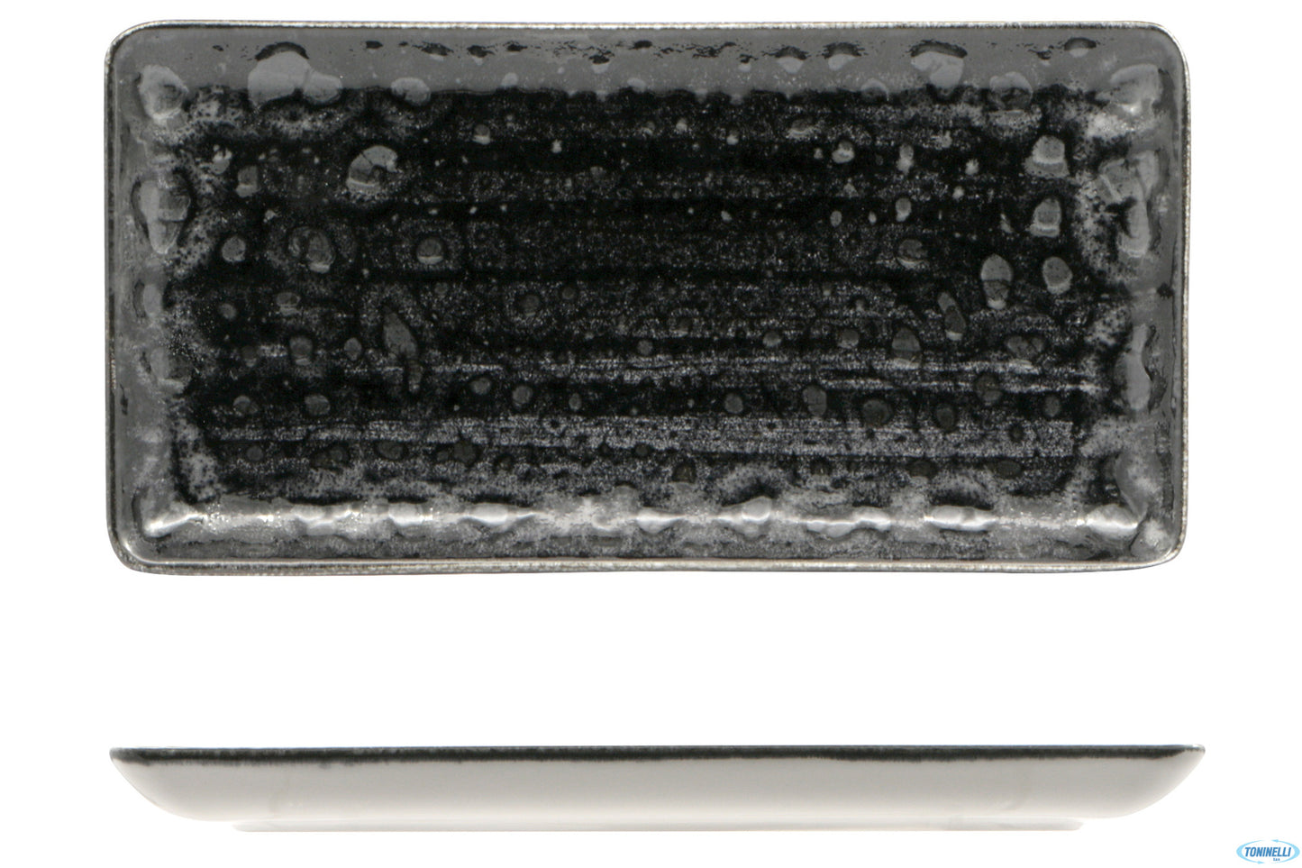 Matheria Black-Piatto Rettangolare In Porcellana Cm.27X14