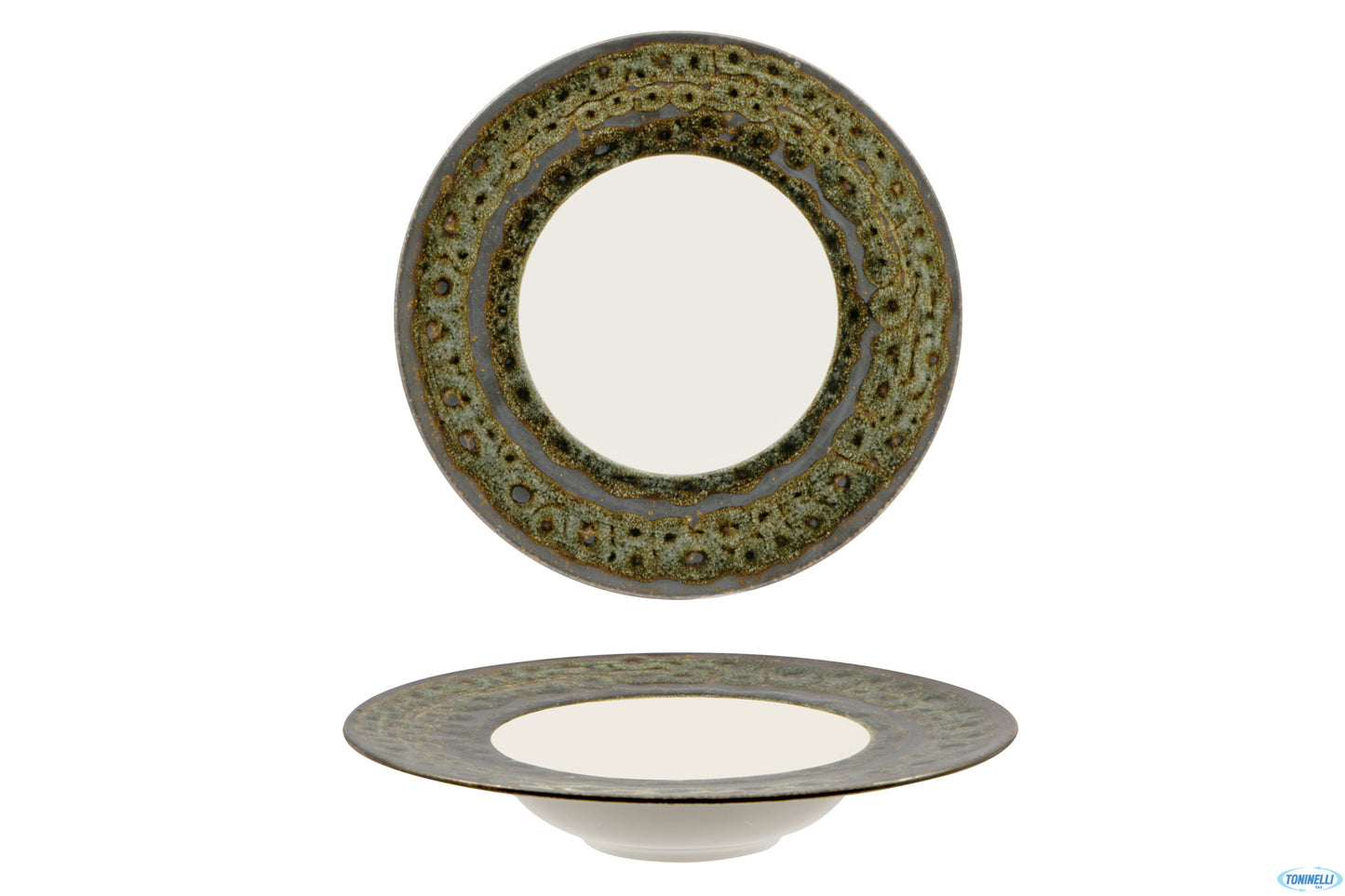 Matheria Green-Pasta Bowl In Porcellana Cm.27 Interno Bianco