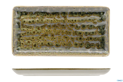 Matheria Green-Piatto Rettangolare In Porcellana Cm.27X14