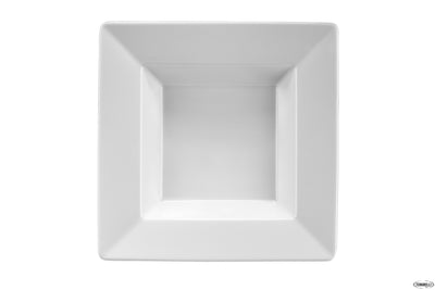 Piatto Fondo Quadro Maya Bianco Cm.21,5x21,5 - Confezione da 12 Pz.