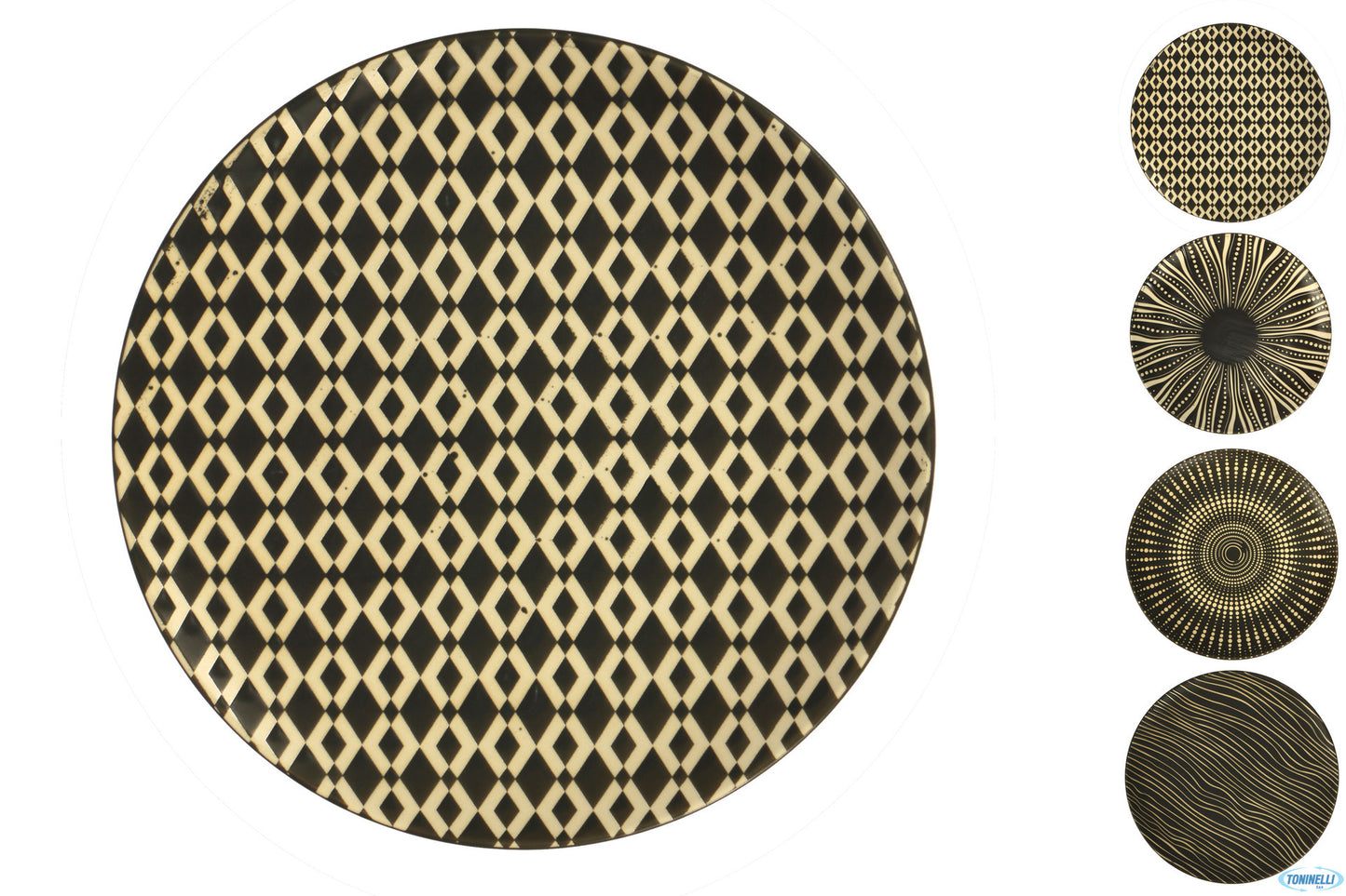 Mosaik Grey-Piatto Piano Cm.27 Decori Assortiti Rh40069-10.25