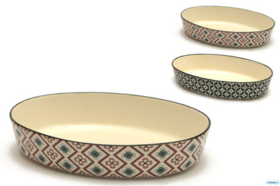 Mosaik-Pirofila Ovale Cm.29X19,5 Decori Assortiti Rh41671B-J15A