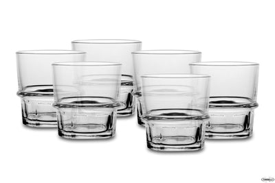 New York-Confezione 6 Bicchieri Impilabili Cl.25 Temperati L7339