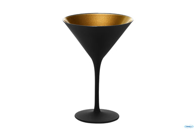 Calice Cocktail Olympic Nero-Oro Cl.24 - H.17,2 - Ø Cm.11,6
