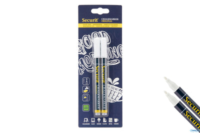 Set 2 Pennarelli A Gesso Liquido, Punta Fine 1-2 Mm, Colore Bianco In Blister Bl-Sma100-V2-Whi