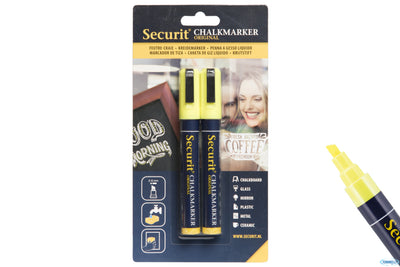Set 2 Pennarelli A Gesso Liquido Singolo, Punta Media 2-6 Mm, Colore Giallo In Blister Bl-Sma510