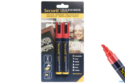 Set 2 Pennarelli A Gesso Liquido Singolo, Punta Media 2-6 Mm, Colore Rosso In Blister Bl-Sma510-