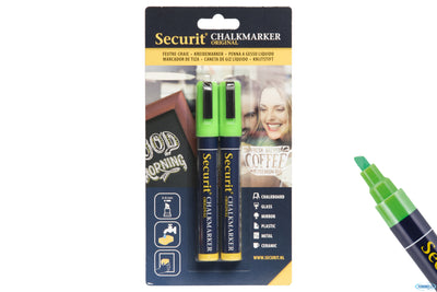 Set 2 Pennarelli A Gesso Liquido Singolo, Punta Media 2-6 Mm, Colore Verde In Blister Bl-Sma510-