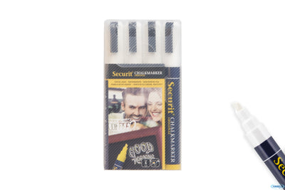 Set 4 Pennarelli A Gesso Liquido, Punta Media 2-6 Mm, Colore Bianco Sma510-V4-Wt