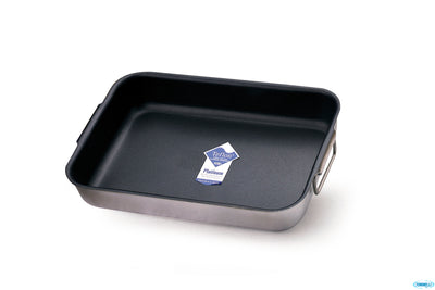Rostiera Rettangolare Alluminio Antiaderente 3Mm Con Due Maniglie Snodate Cm 40X28 H 8