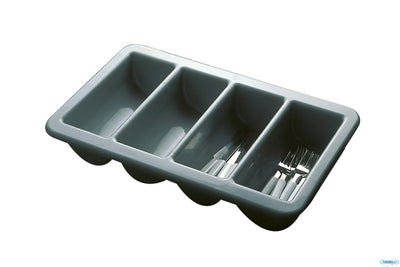 Portaposate 4 Posti Gn 1.1 Cm.53X32,5 H.10 Polipropilene Grigio, Impilabile 11955