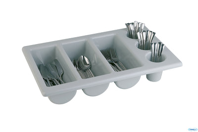 Portaposate 6 Posti Gn 1.1 Cm.53X32,5 H.10 Polipropilene Grigio, Impilabile 11960