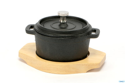 Prof Think-Cocotte Ghisa Cm.10 Con Base Legno Yy8053