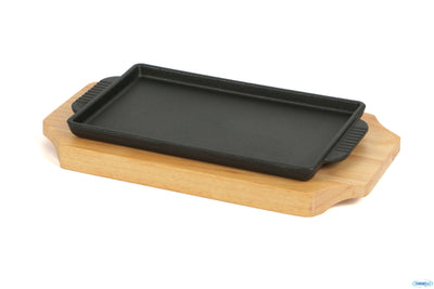 Professional Think-Piastra Ghisa Cm.19X12 Con Base Legno Yy2056