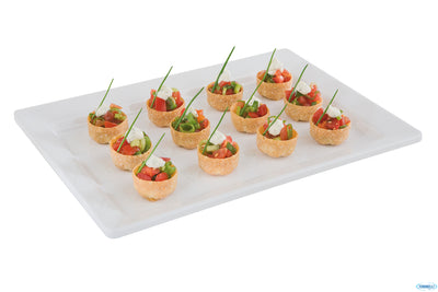 Pure-Vassoio Rettangolare In Resistente Melamina Bianca Gn 1.1 Cm 53X32,5 H.3, Infrangibile. Max 70