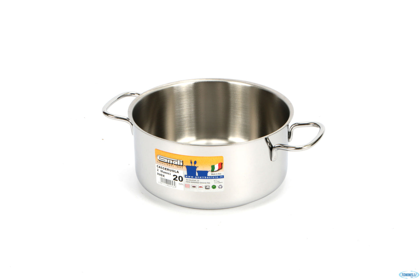 Realterm-Casseruola Alta 2 Manici Cm.20 C220