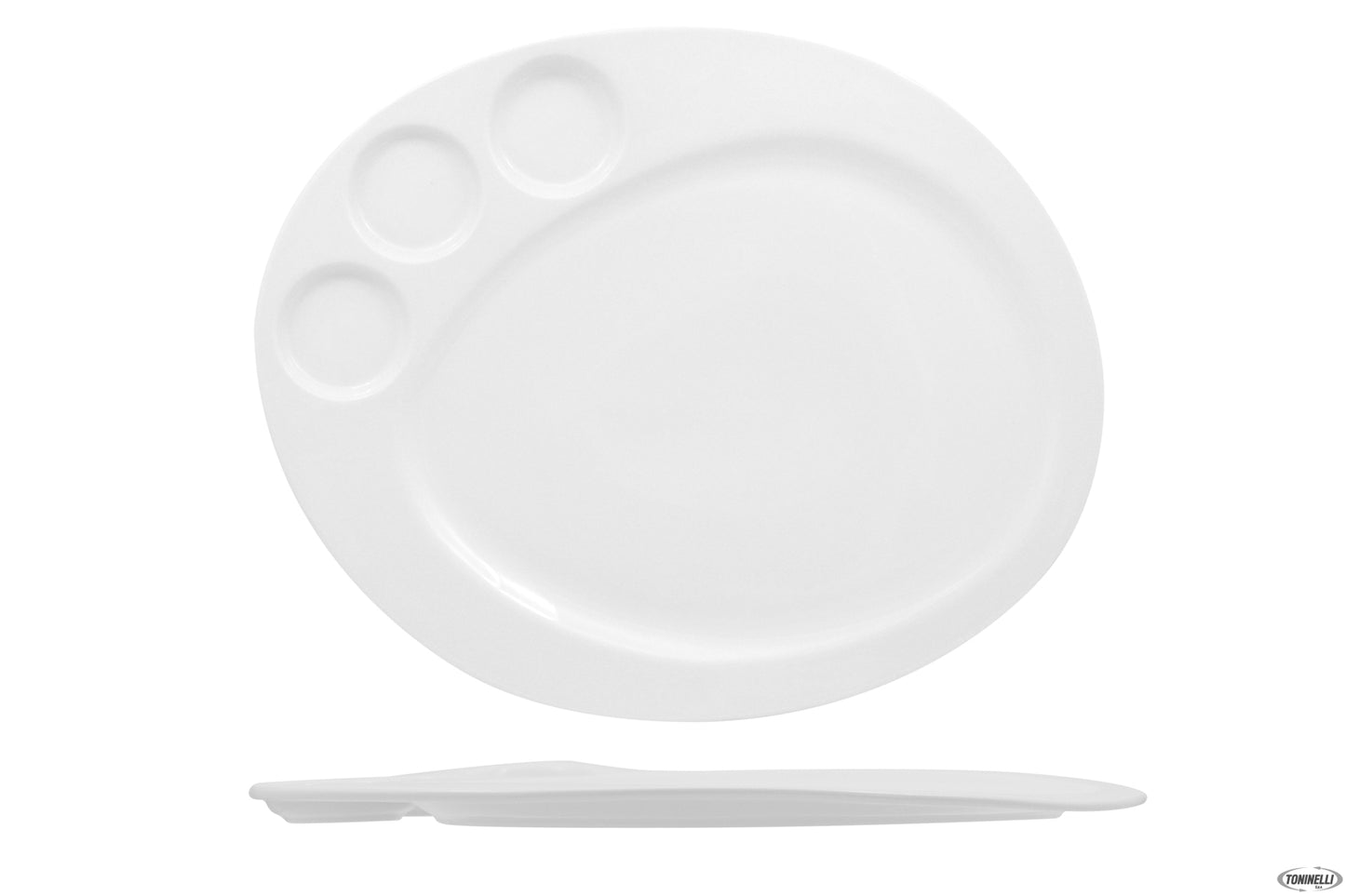 Justwhite-Piatto Ovale Scomparti Cm 34 Hp3370