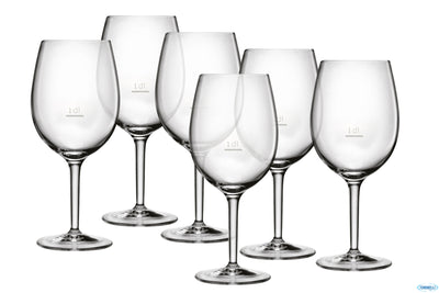 Rubino Confezione 6 Calici Bordeaux Cl 48 Con Tacca 0,1