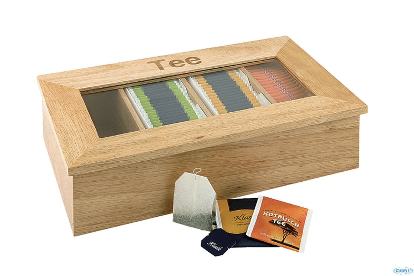 Scatola Bortabustine The Cm.33,5X20 H.9 In Legno Con Finestra Trasparente Con Incisione -Tee- 4 Scom