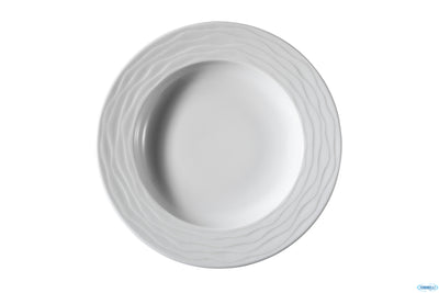 Piatto Fondo Sea Wave Bianco Ø Cm.23 - Confezione da 12 Pz.