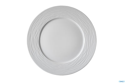Piatto Frutta Sea Wave Bianco Ø Cm.21 - Confezione da 12 Pz.