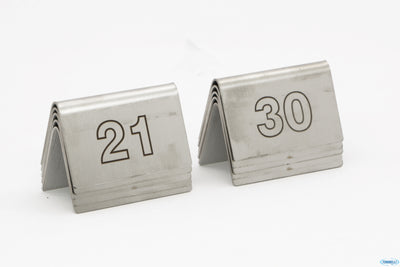 Segnaposto Acciaio Inox-Confezione Numeri Inciso A Laser Da 21 A 30 Cm 6,5X3,5 H4 31N21-30