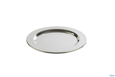 Set 6 Pz. Sottobicchiere Tondo Cm 12 In Acciaio Inox 18/10 Lucido, Bordo Arrotondato 35912