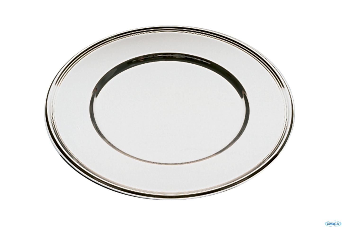 Sottopiatto Tondo Cm 33 Acciaio Inox 18/10 Lucido Con Decorazione Sul Bordo