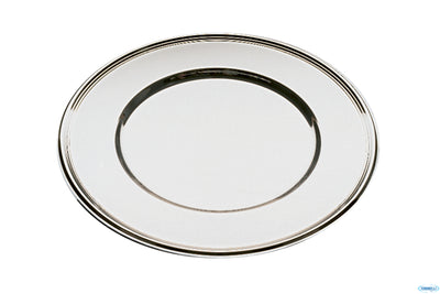 Sottopiatto Tondo Cm 33 Acciaio Inox 18/10 Lucido Con Decorazione Sul Bordo