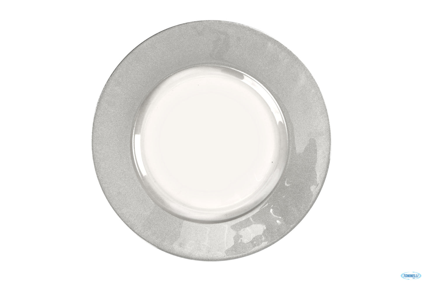 Sottopiatto Vetro Bordo Argento Cm.33 19230