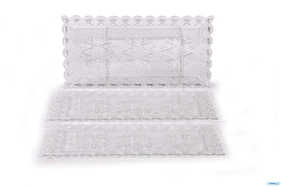 Stella-Cf.3 Vassoi Rettangolari Cm.15X30 Trasparenti 1530A