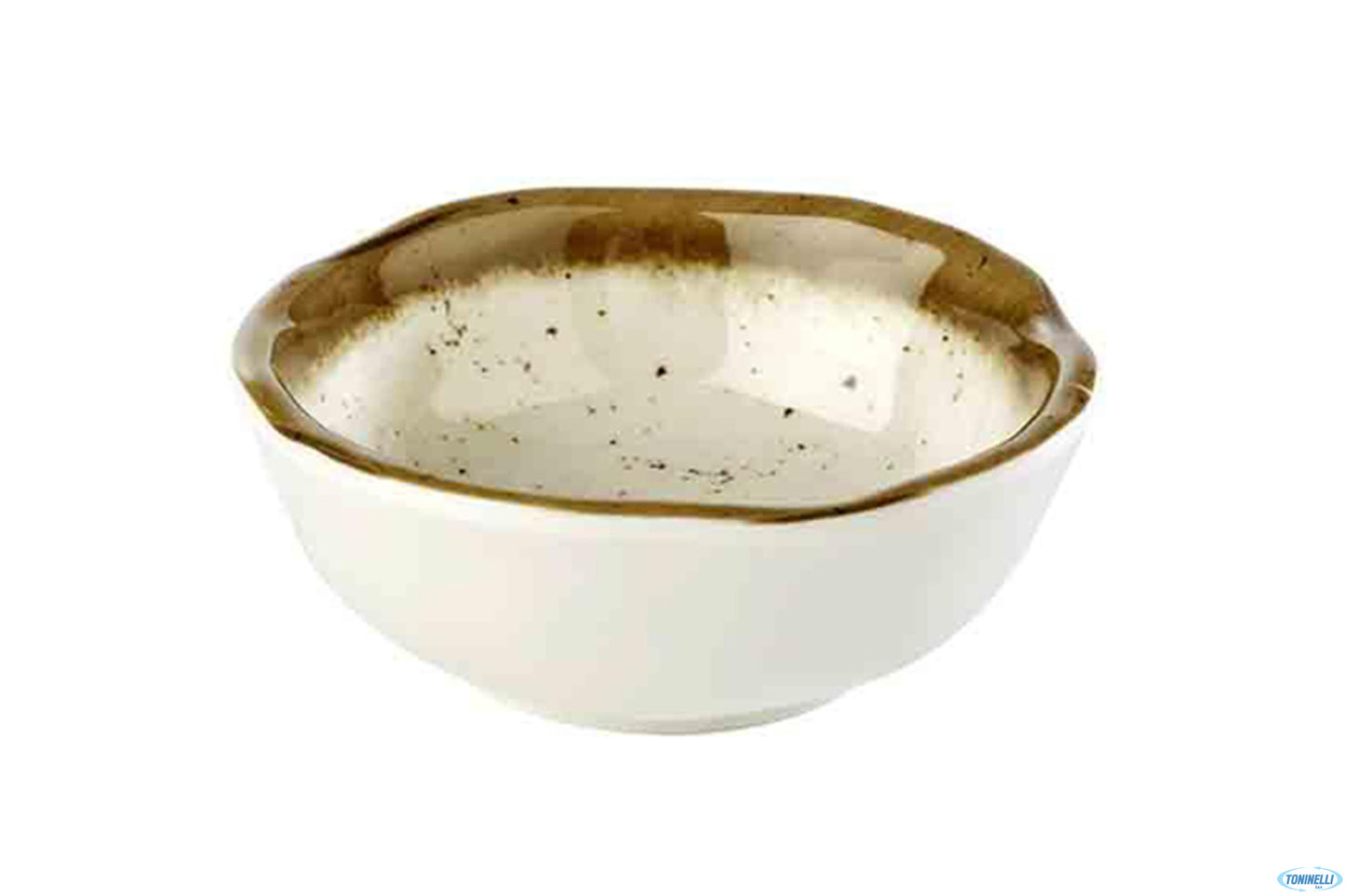 Stone Art-Coppetta Melamina Effetto Puntinato Con Bordo Marronecm 8Xh.3 84523
