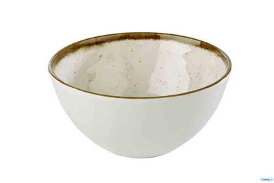 Stone Art-Insalatiera Melamina Effetto Puntinato Con Bordo Marronecm 15Xh.7,5 84525