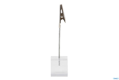 Supporto Base Porta Tag A Cubo In Acrilico Trasparente Con Clip In Metallo, 6 Pz. Tag Non Inclusa