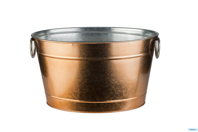 Tin-Secchiello Ghiaccio Cm 40 X 28 X H.22 Cm Metallo, Zincato, Pvc Esterno Aspetto Rame