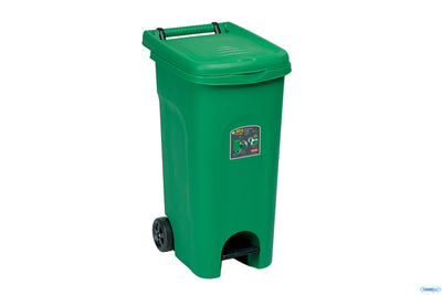 Urban Eco System-Bidone Lt.80 Verde Con Ruote E Pedale 25601