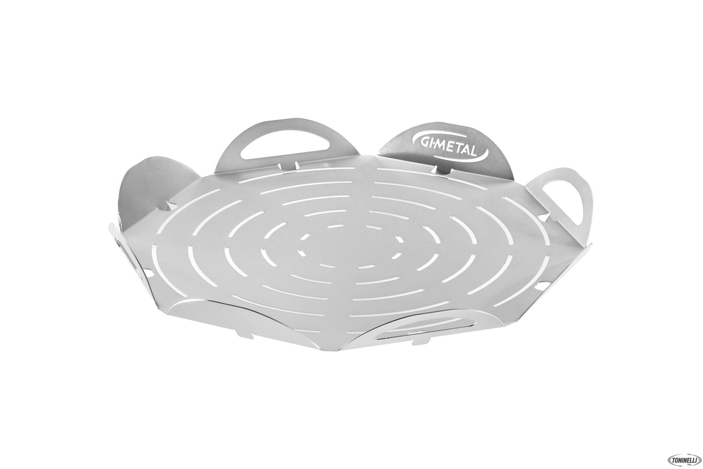 Vassoio-Tagliere Pizza Tondo Alluminio Forato Con Piedini Cm 41 Vpft41
