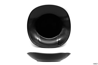 Yokohama Nero Forma Quadrata Piatto Fondo Cm 21,5