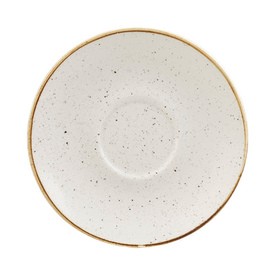 Piattino per Tazza The Stonecast Bianco Puntinato Ø Cm.15,6 - Confezione da 12 Pz.