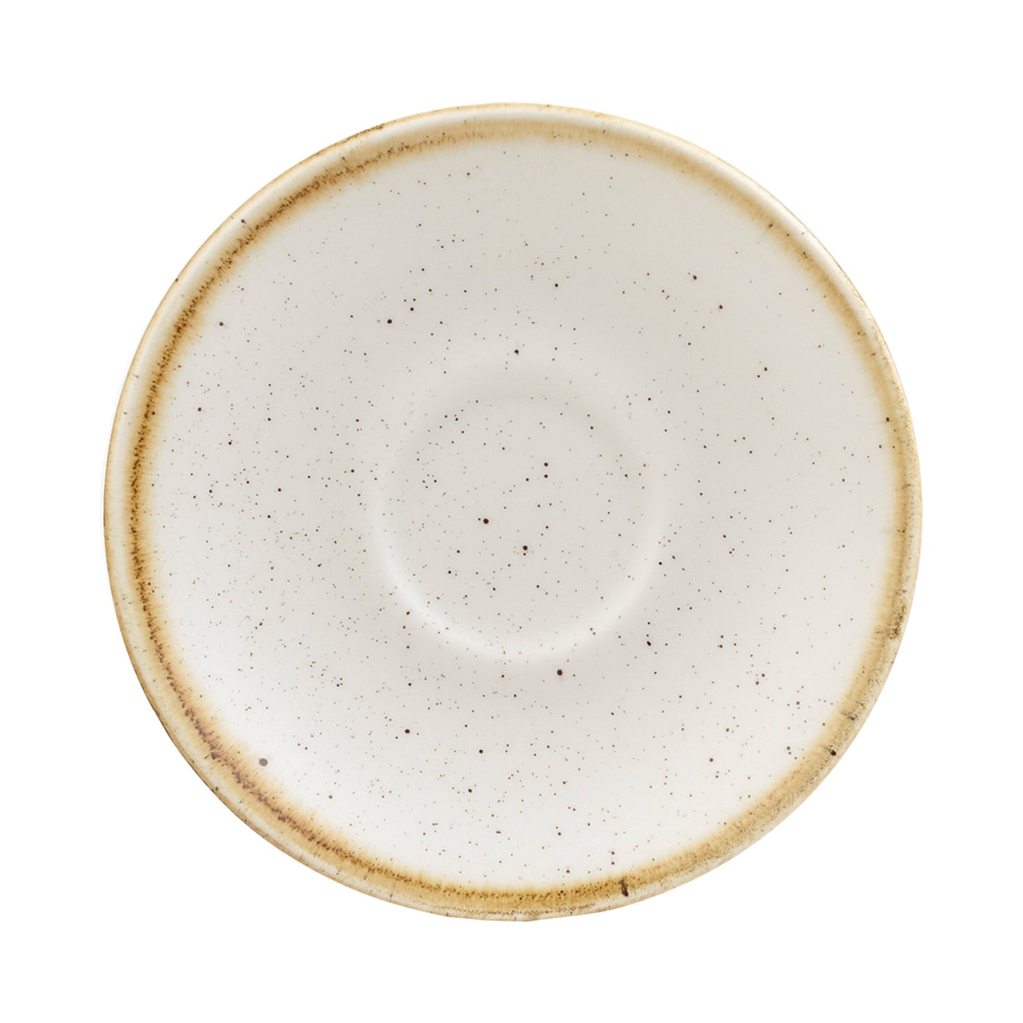 Piattino per Tazza Caffè Stonecast Bianco Puntinato Ø Cm.11,8 - Confezione da 12 Pz.