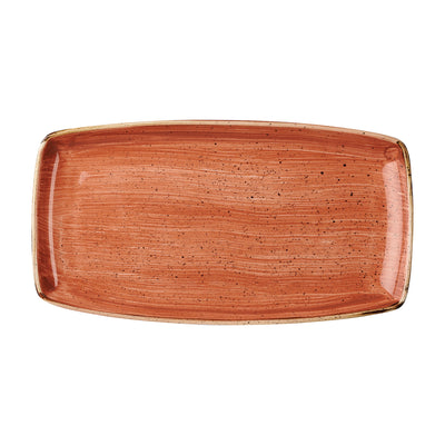 Vassoio Rettangolare Stonecast Arancio Mattone Puntinato Cm.35x18,5 - Confezione da 6 Pz.