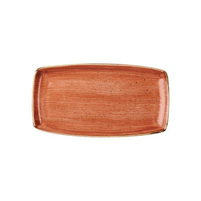 Vassoio Rettangolare Stonecast Arancio Mattone Puntinato Cm.29,5x15 - Confezione da 12 Pz.