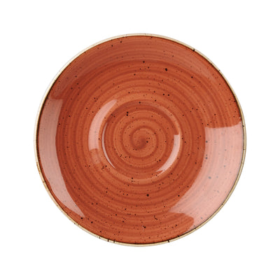 Piattino per Tazza The Stonecast Arancio Mattone Puntinato Ø Cm.15,6 - Confezione da 12 Pz.