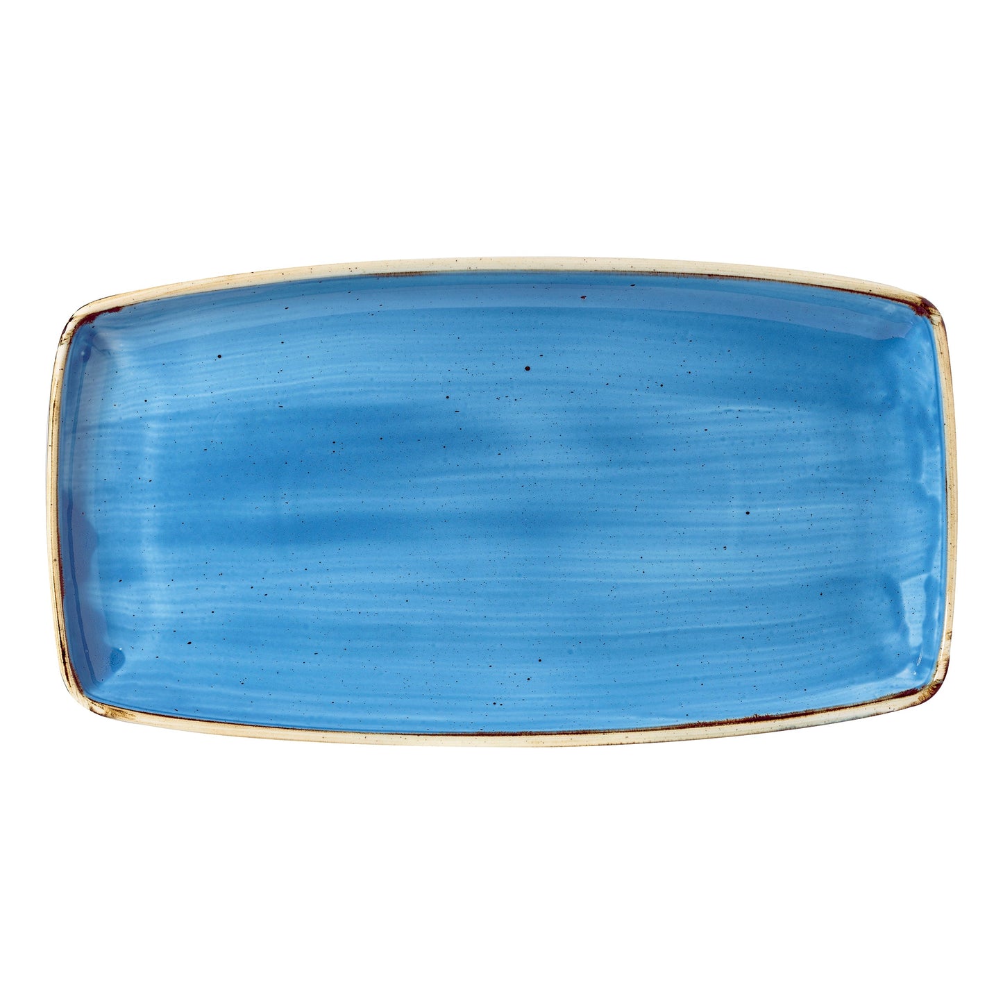 Vassoio Rettangolare Stonecast Blu Puntinato Cm.35x18,5 - Confezione da 6 Pz.