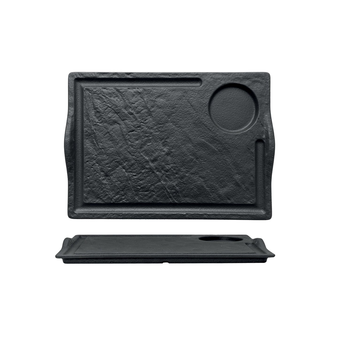 P.Bistecca Eff.Pietra 33X24 Nero C/F 09B